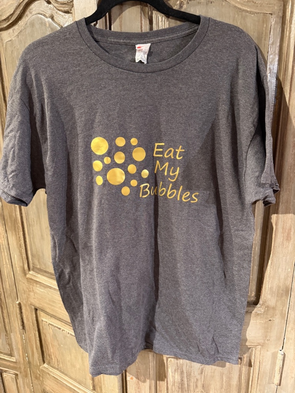 Hanes Heathered Grey Tee with 'Eat My Bubbles' Graphic